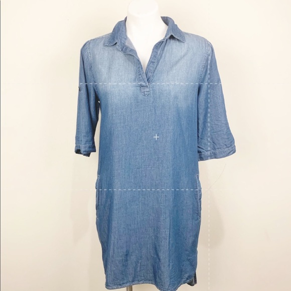 white christmas dresses Dakota Lace Up Maxi Dress, Washed Denim – Everyday Chic Boutique main image 0